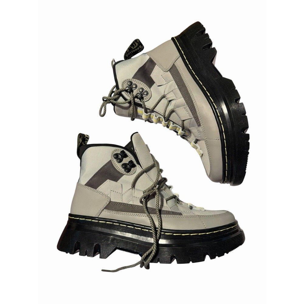 NEW Unisex Boots Dr. Martens Boury GUN METAL Boot GREY US MENS 7 Women 8